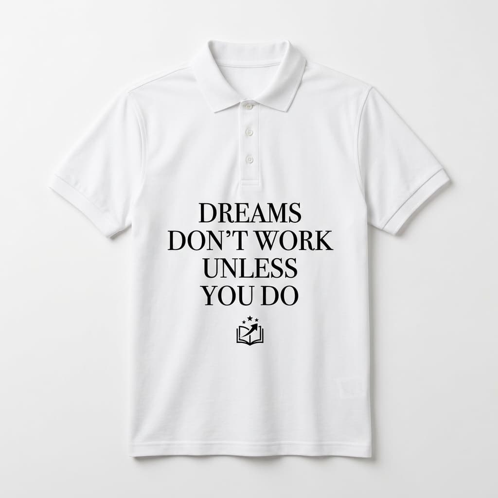 Dreams Don't Work Unless You Do White Polo